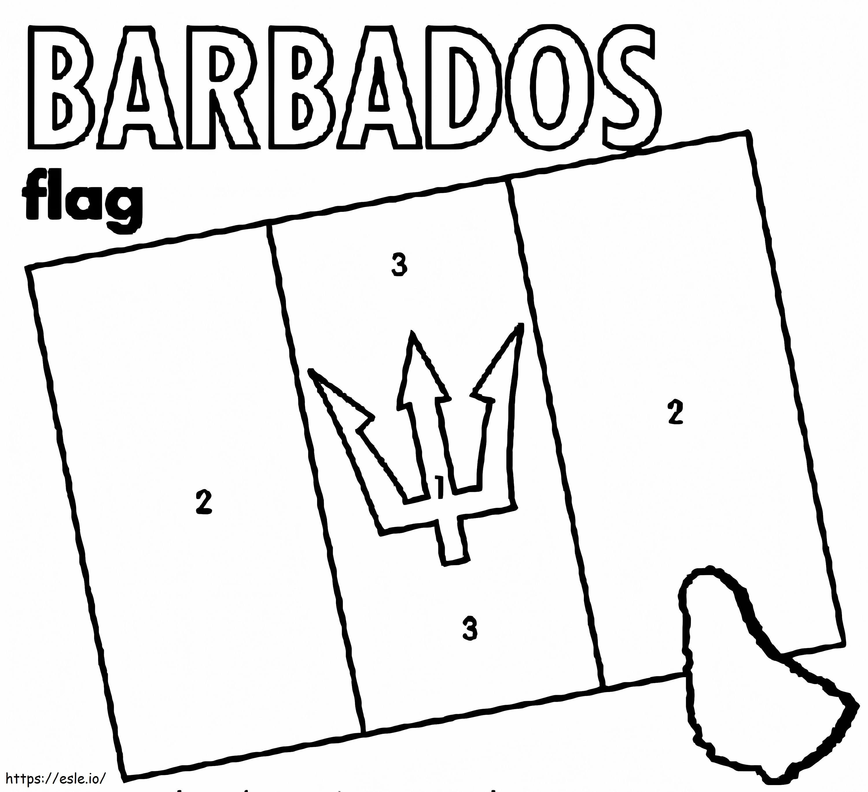 Flaga Barbadosu 3 kolorowanka