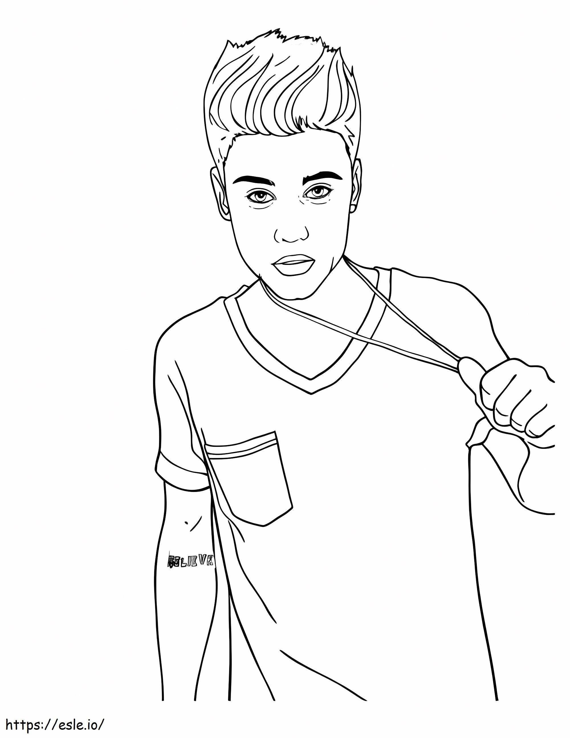 Justin Bieber mit Undercut-Frisur ausmalbilder