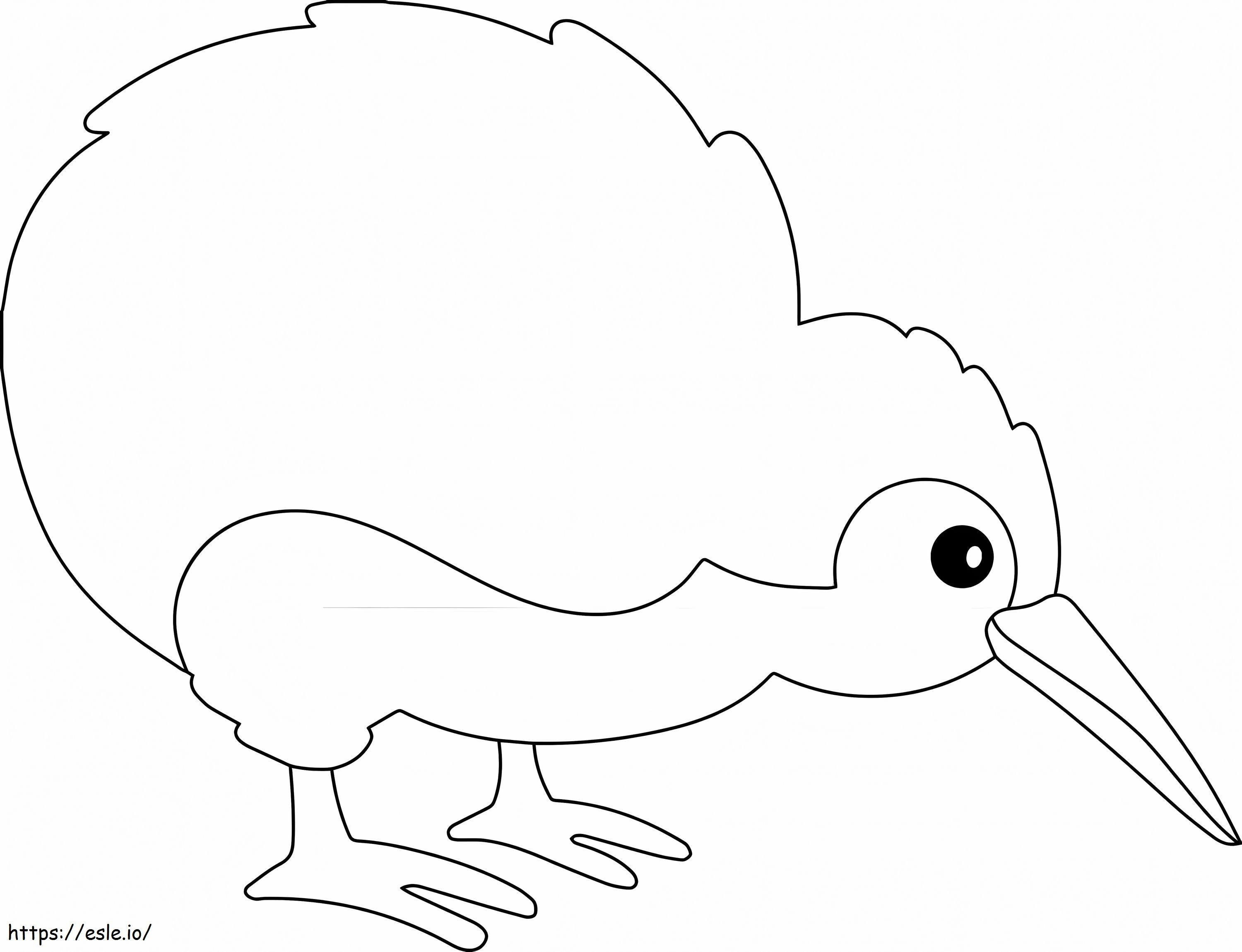 Coloriage Oiseau kiwi parfait à imprimer dessin