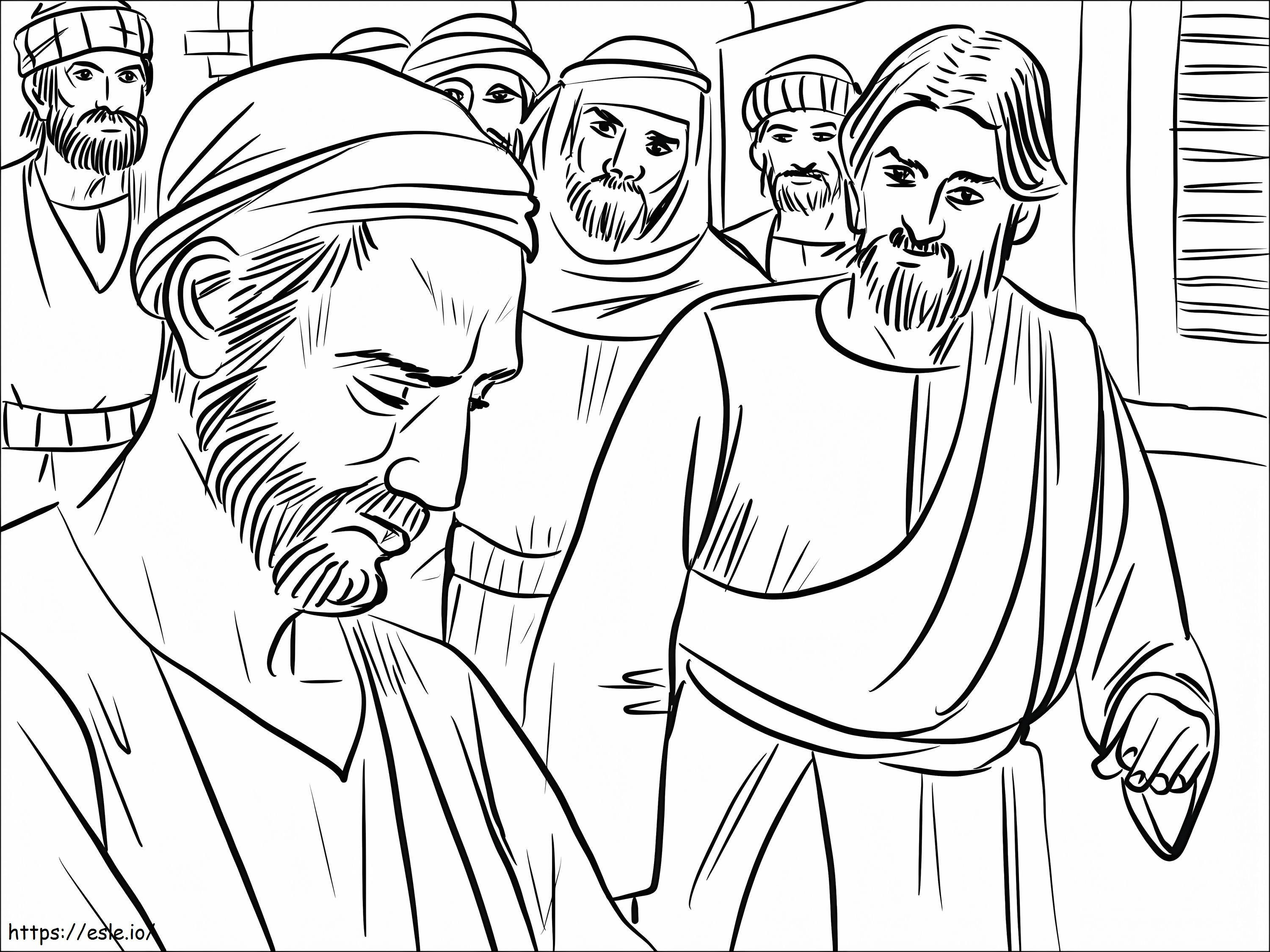  01 Jeesus parantaa sokeana syntyneen miehen värityskuva