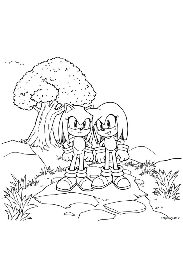 ソニッoとナックルズの塗り絵 無料