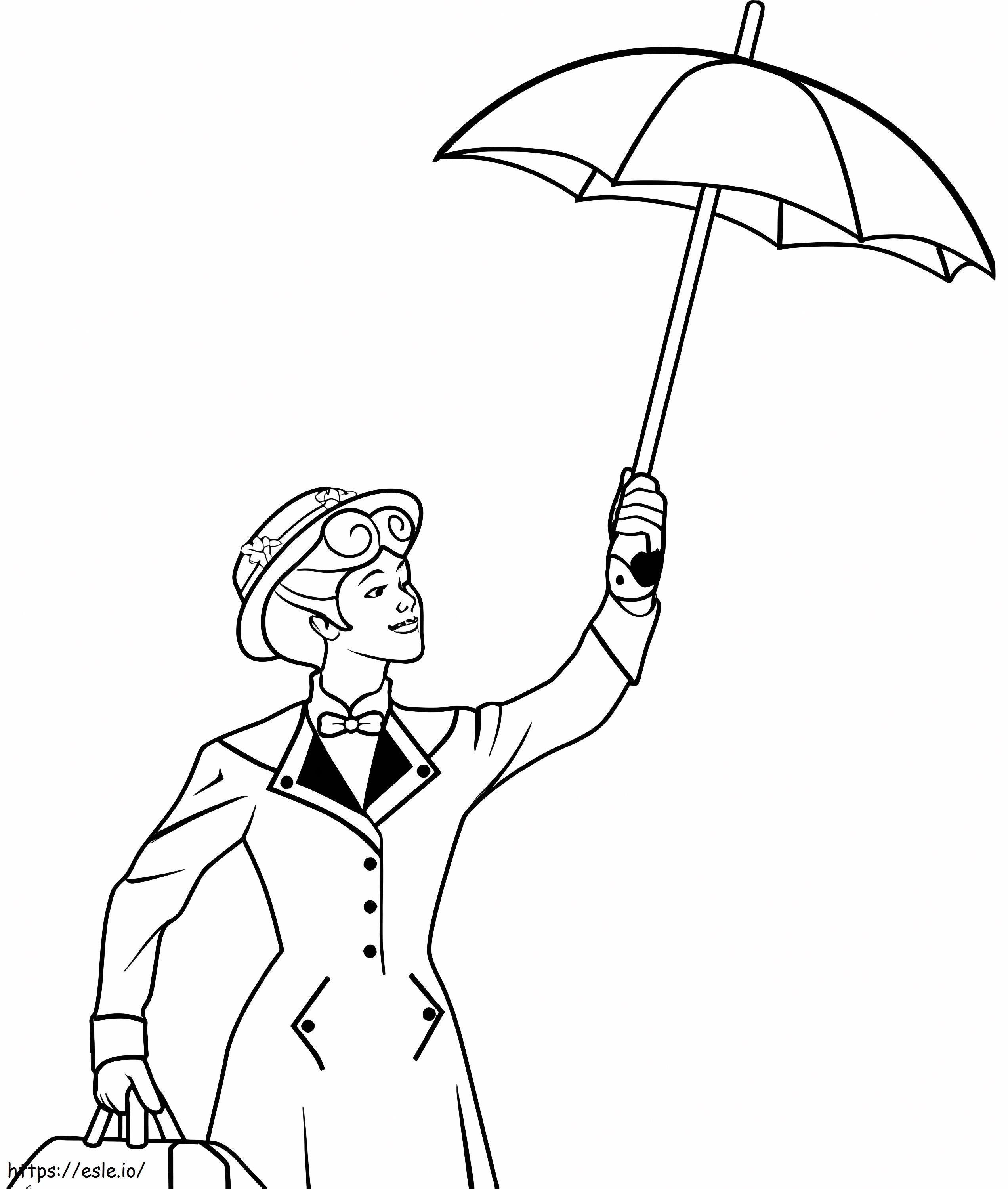 Mary Poppins 10 para colorir