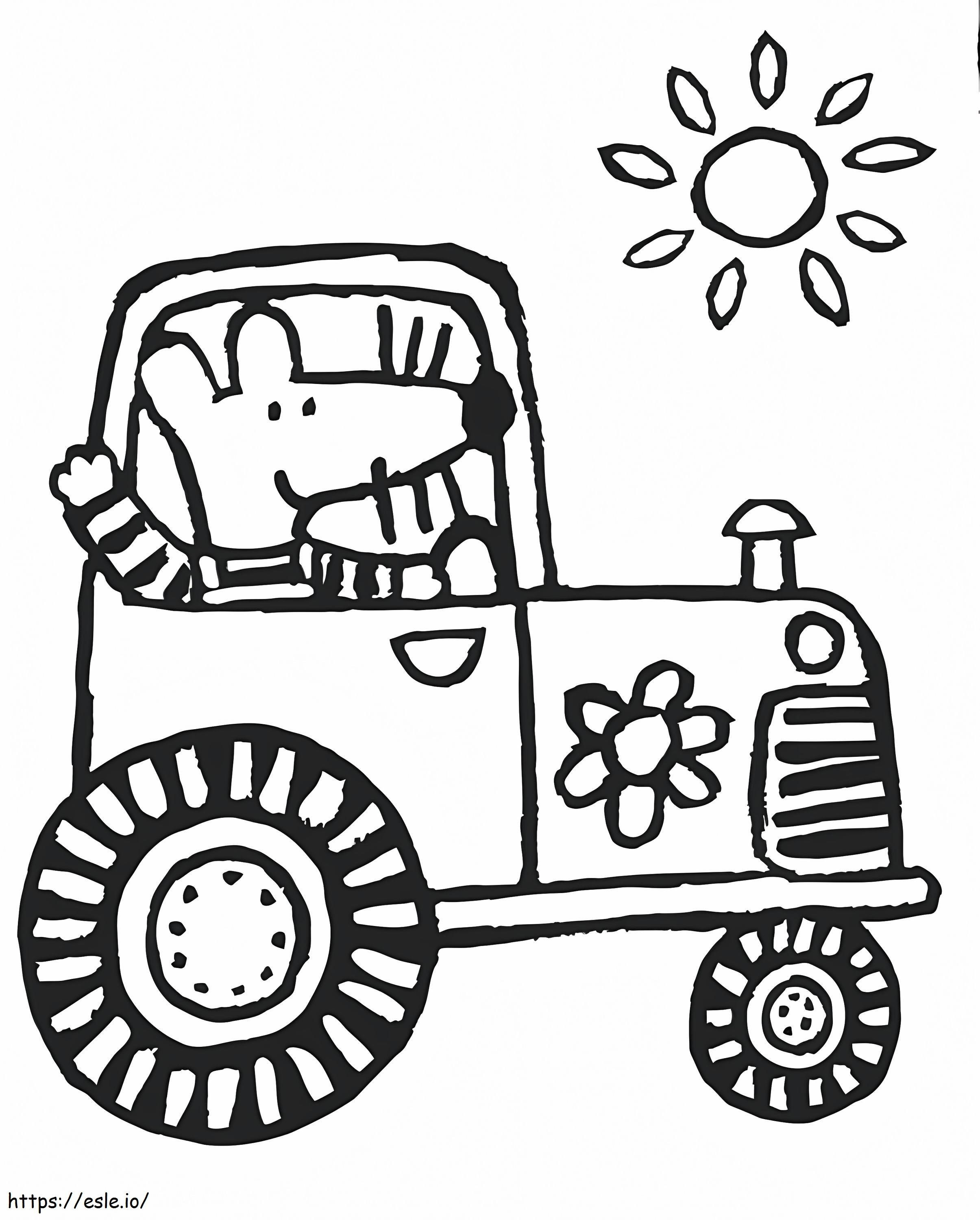 Coloriage Tracteur de conduite Maisy à imprimer dessin