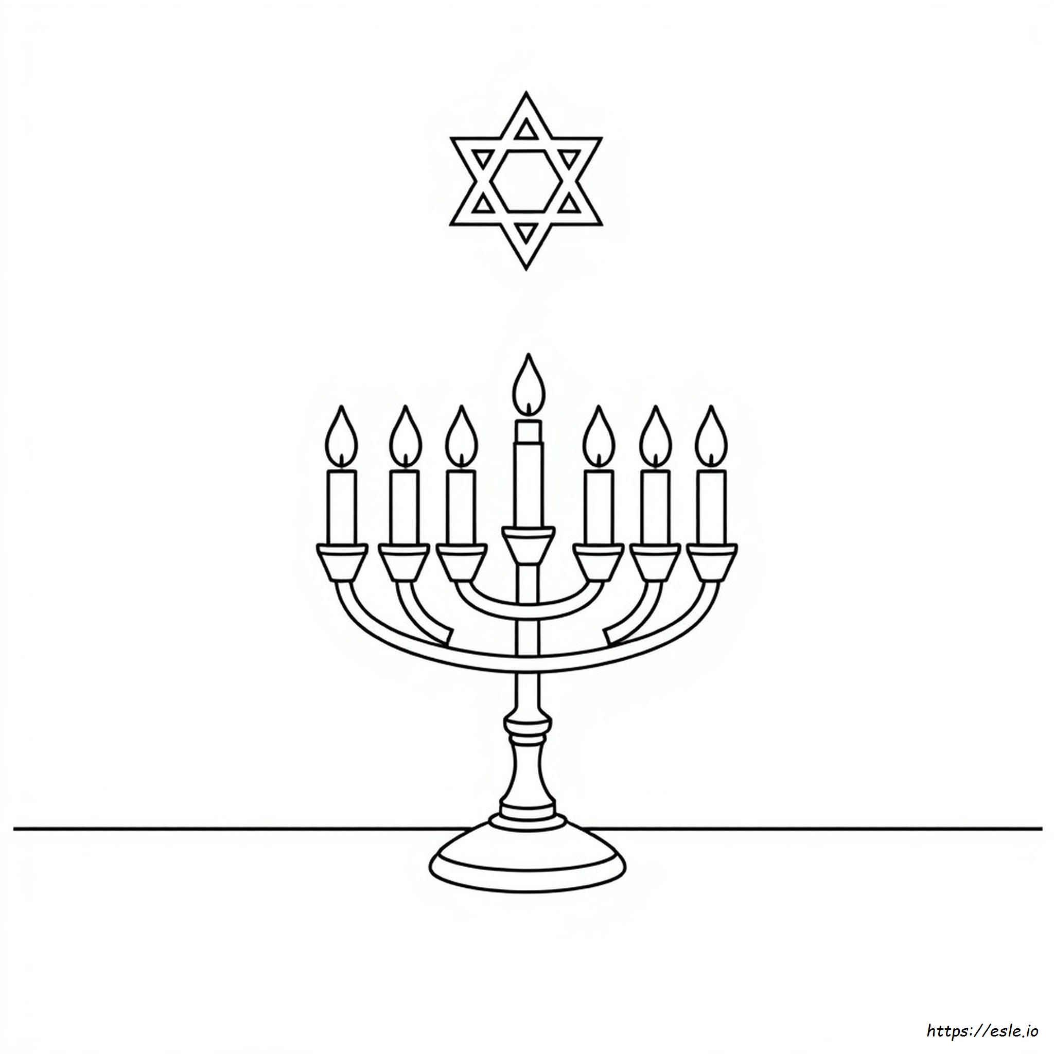 Hanukkah Menorah Coloring Page Printable