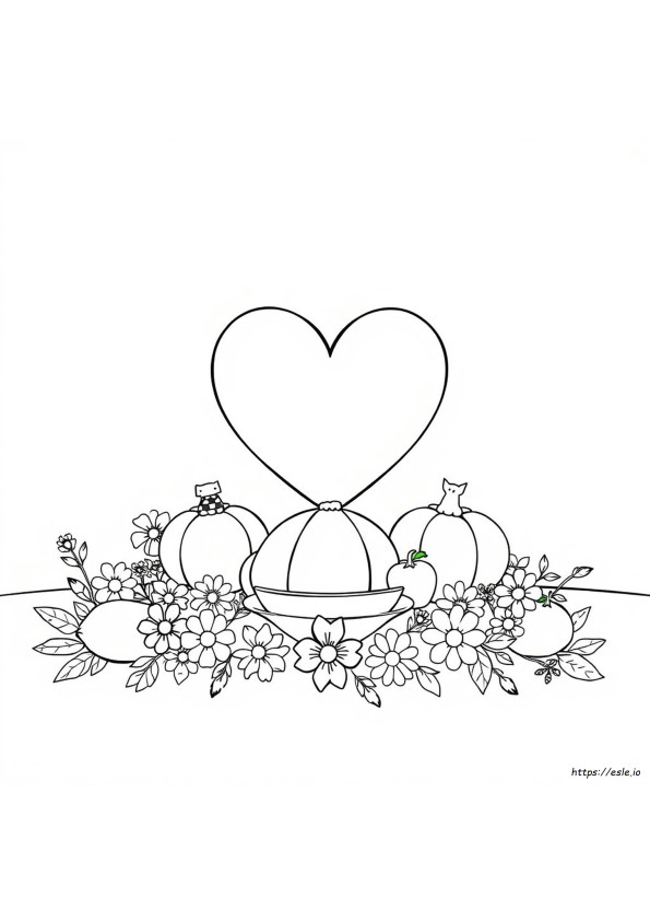 Thanksgiving Heart Coloring Page