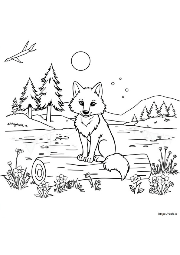Cute Wolf Colouring Pages