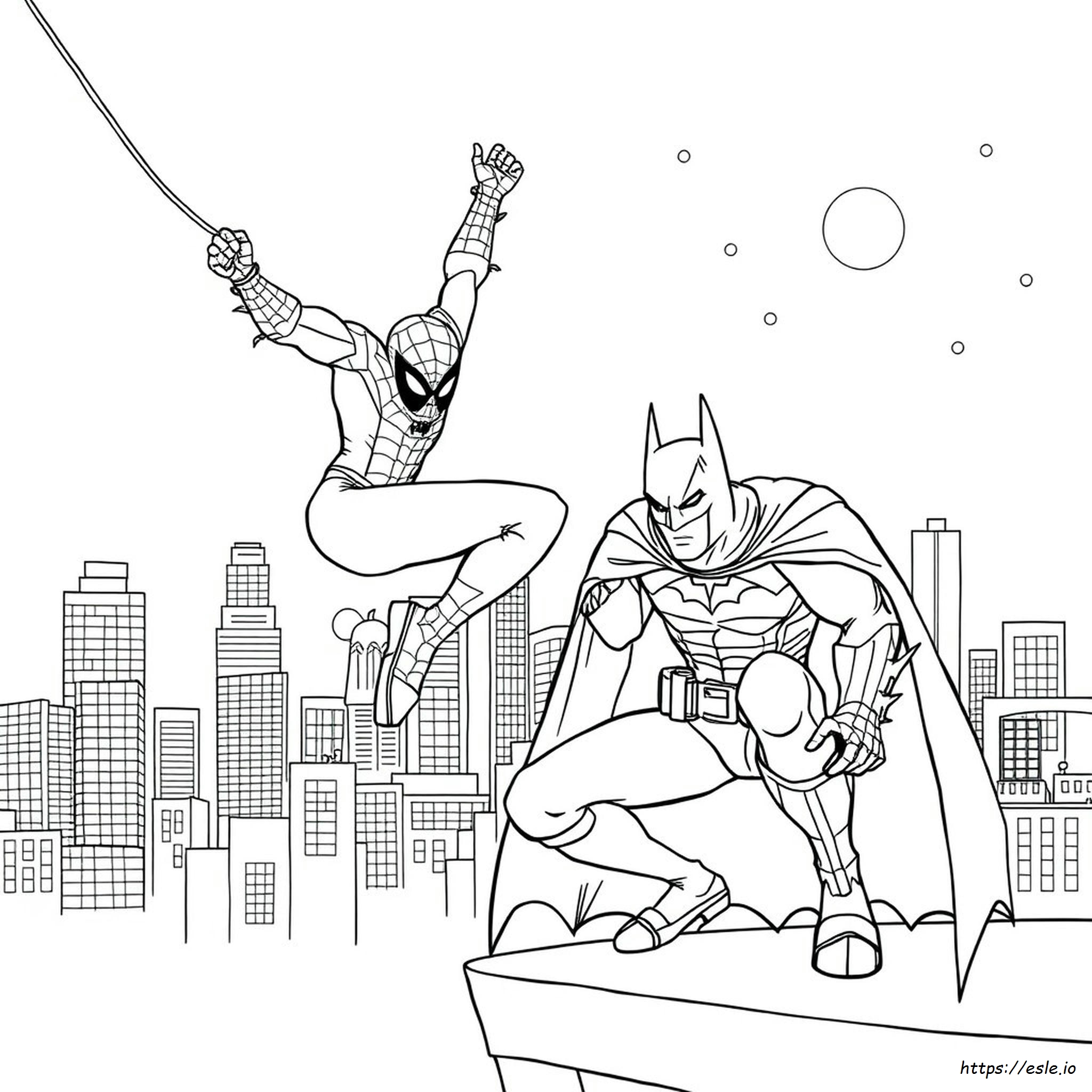 Spiderman And Batman Colouring Pages