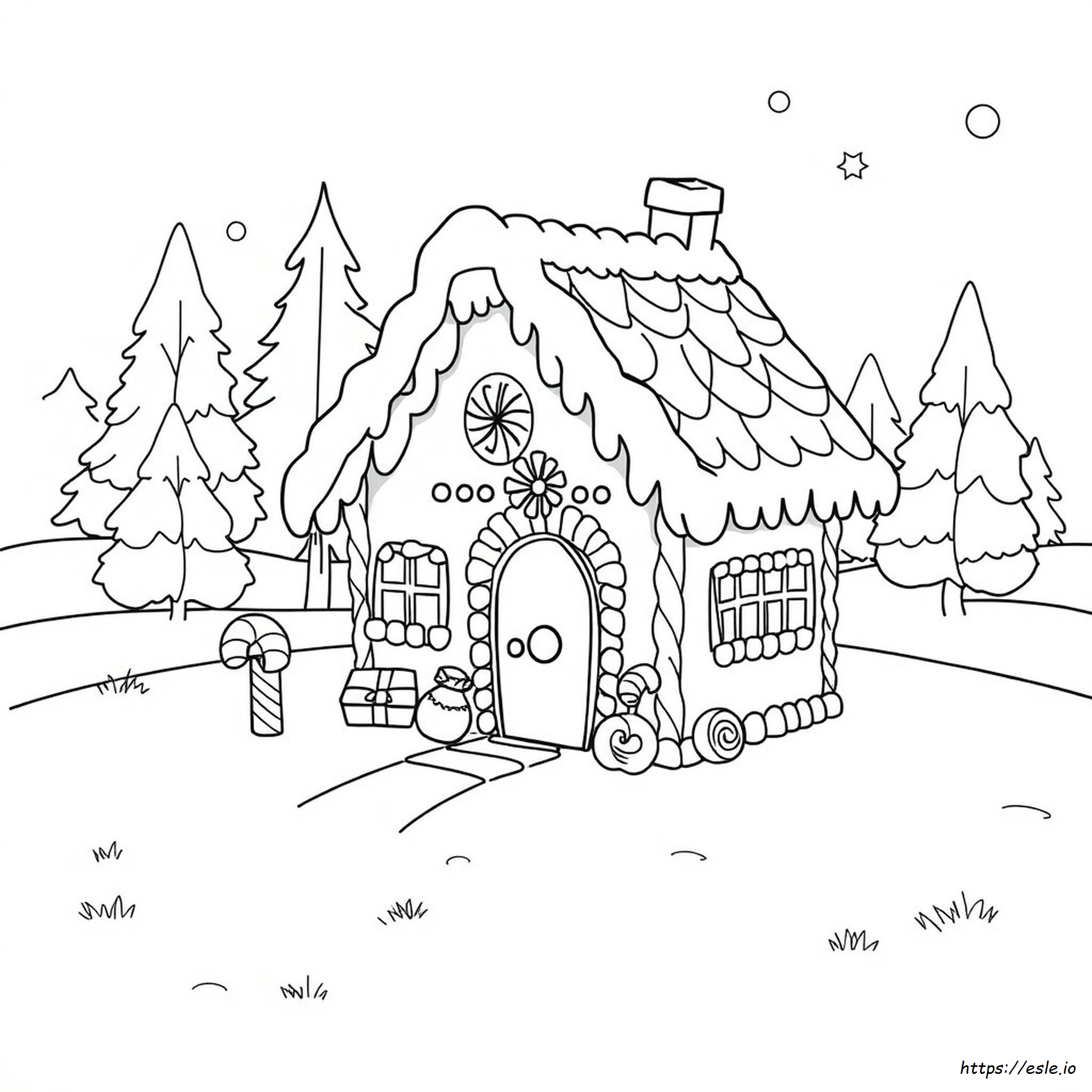 Design A Gingerbread House Coloring Page