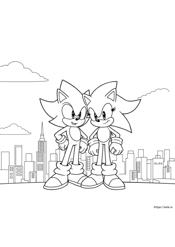 Coloring Pages Shin Sonic Dibujo Para Colorear