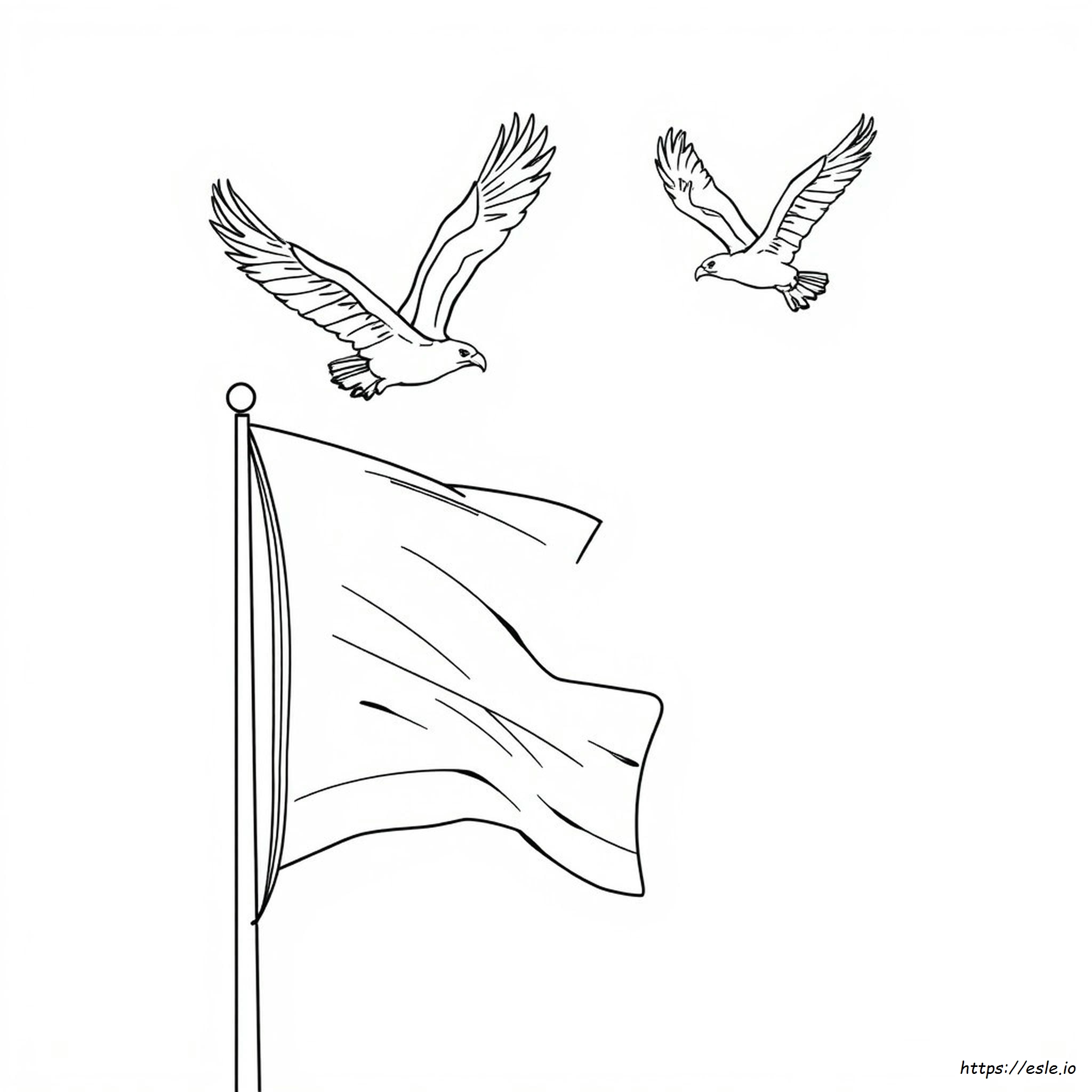 Eagle And Flag Coloring Page