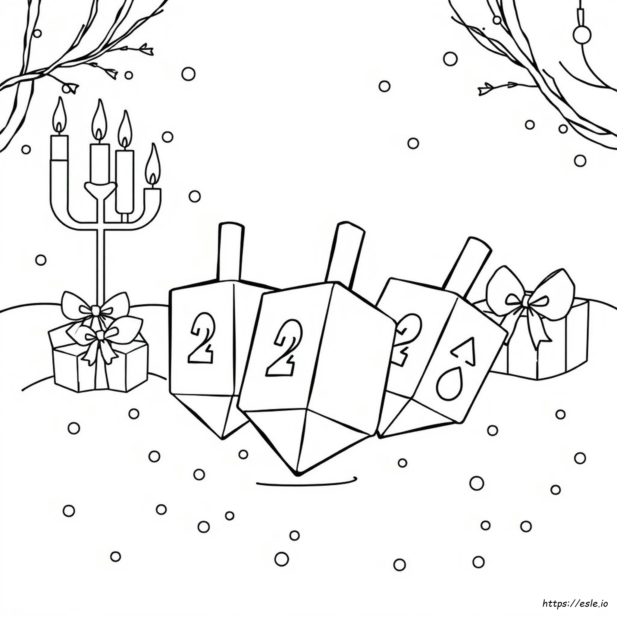 Printable Dreidel Hanukkah Coloring Pages