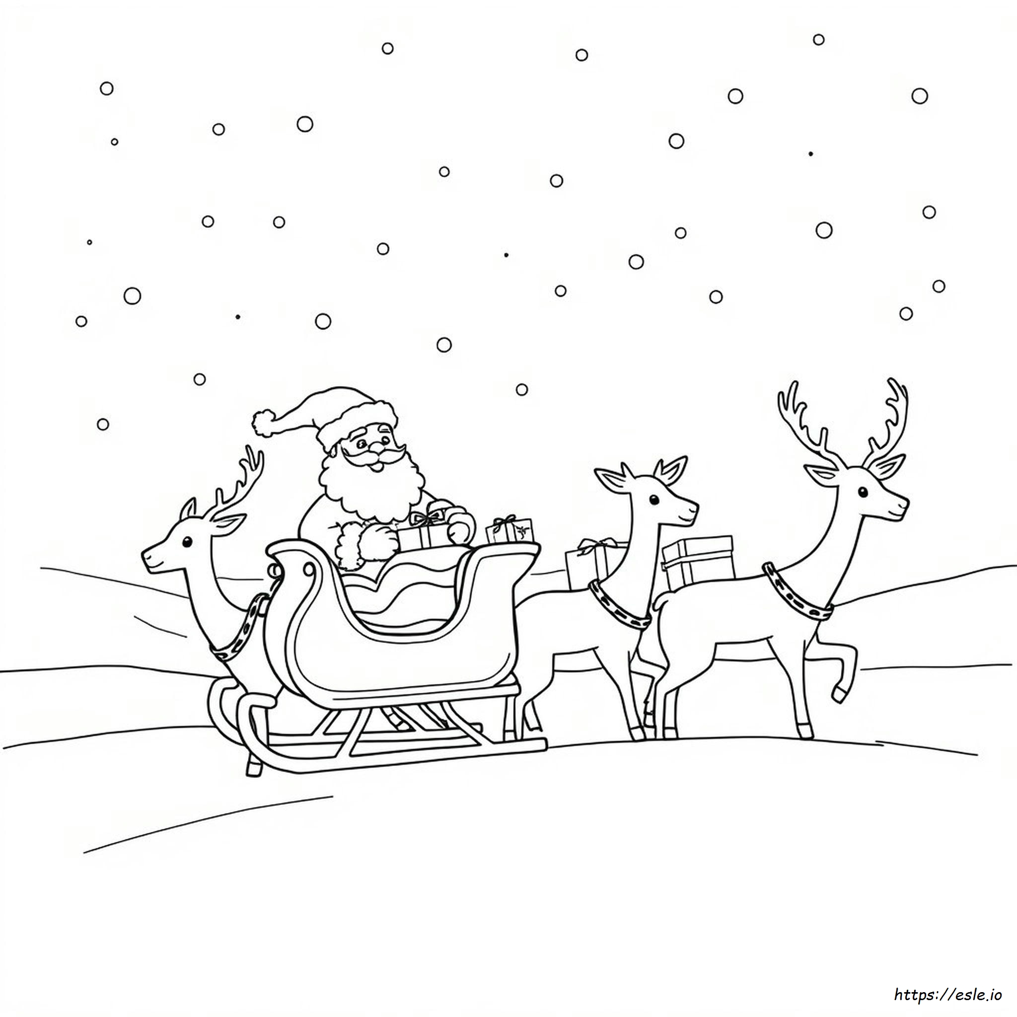 Una Página Para Colorear De Papá Noel