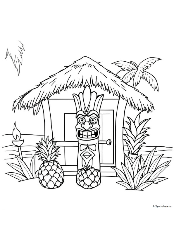 Hawaiian Tiki Gambar Mewarnai