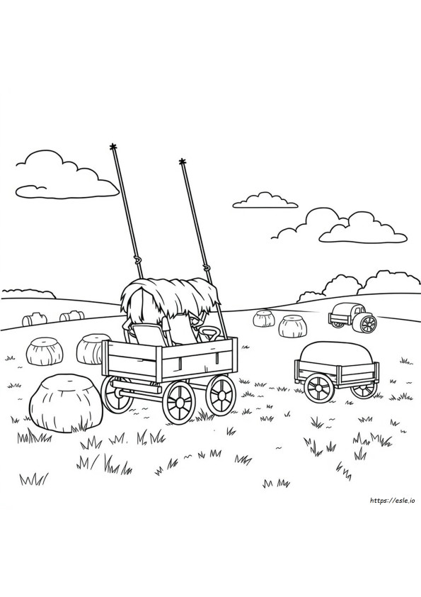 Hay Ride Coloring Page