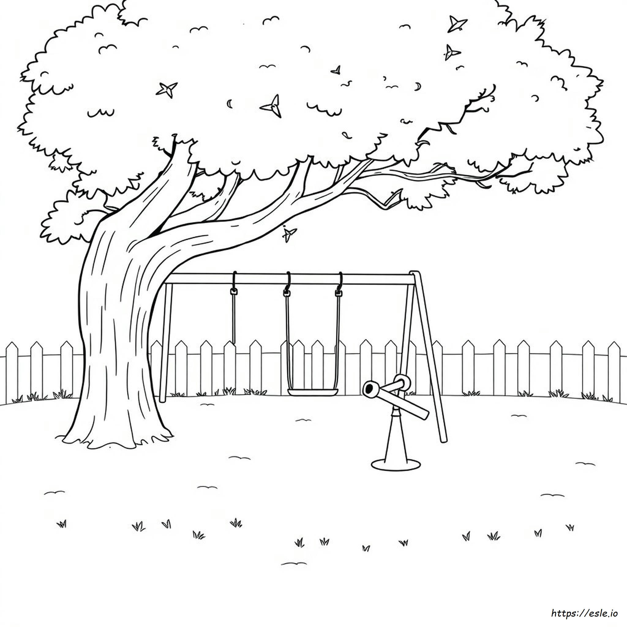 Coloring Page Of A Playground