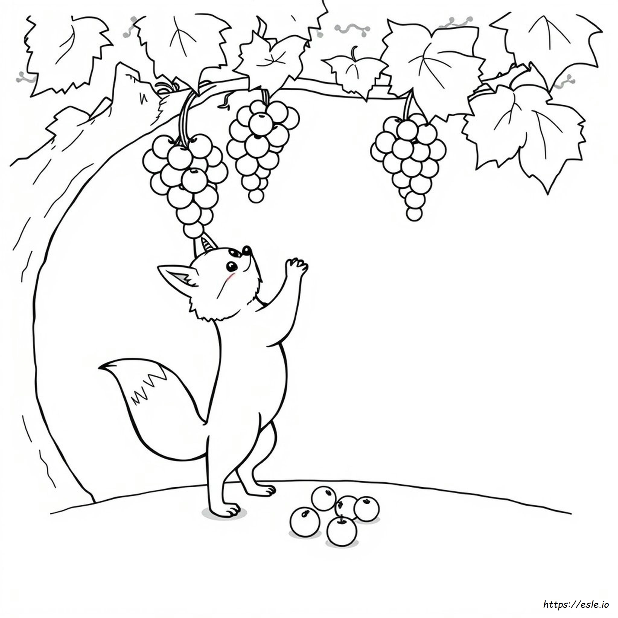 El Zorro Y Las Uvas Para Colorear