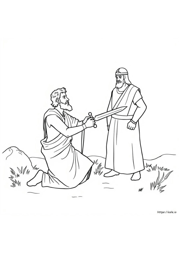 Printable David Spares Saul Coloring Page