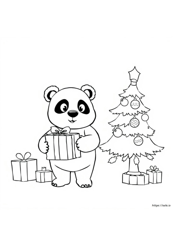 Weihnachts Panda Ausmalbilder