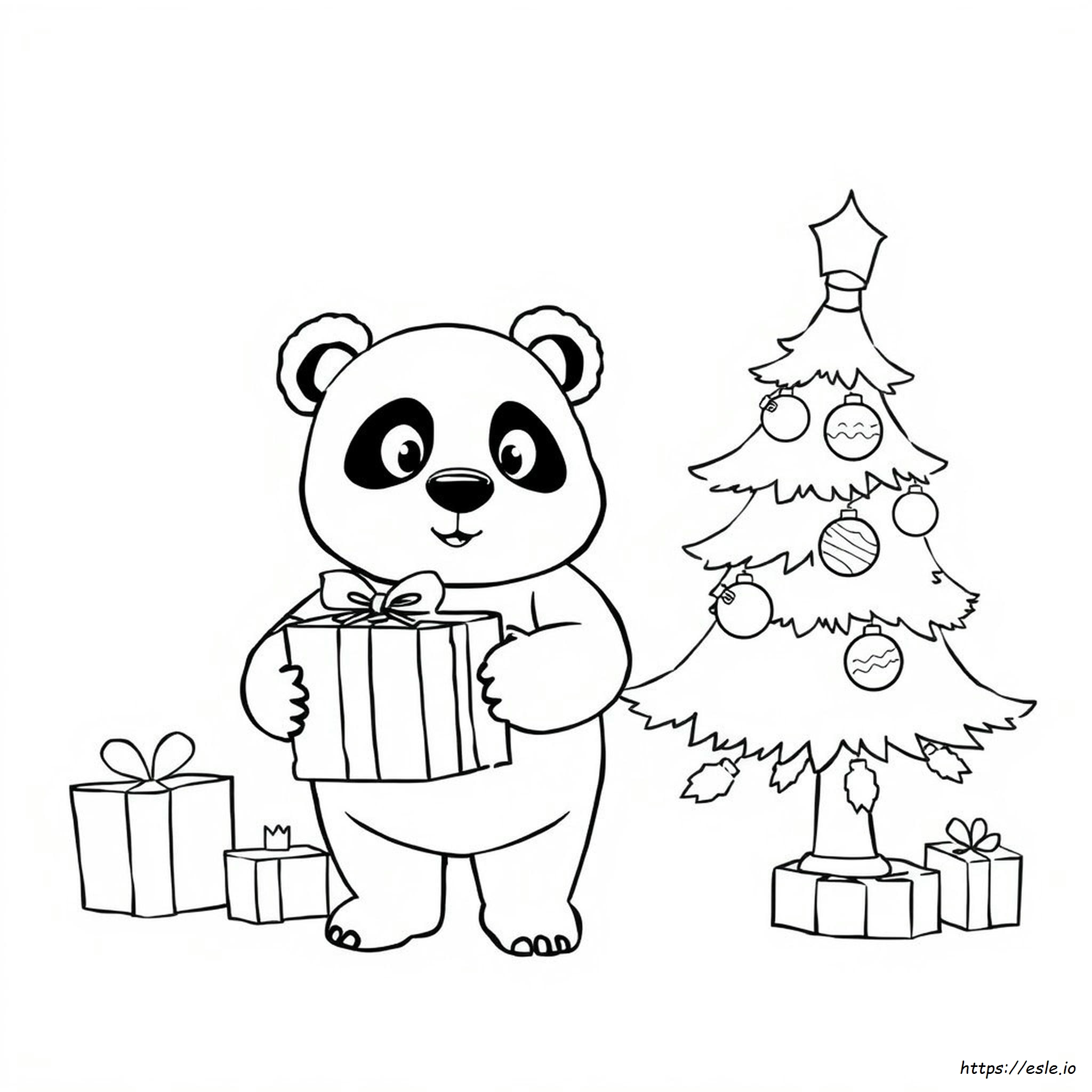 Weihnachts Panda Ausmalbilder