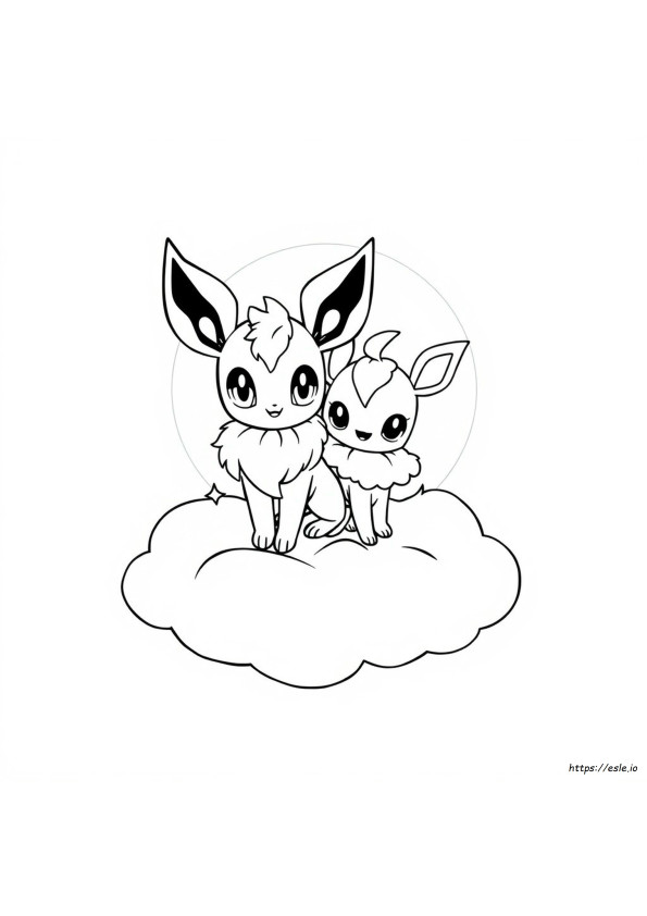 Cute Umbreon And Espeon Coloring Pages