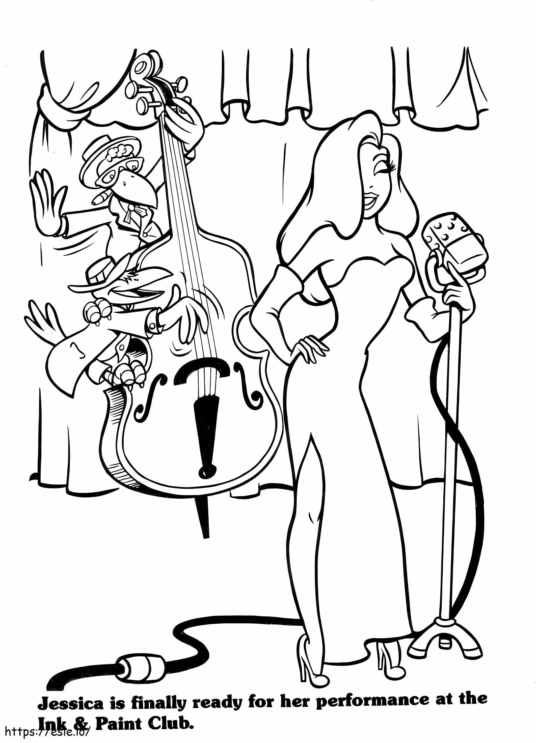 Jessica Rabbit Is Singing coloring page
