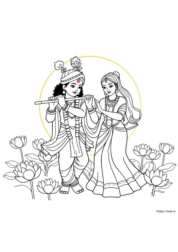 Krishna Ja Radha Värityskuvat