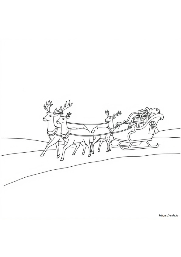 Kereta Luncur Natal Gambar Mewarnai