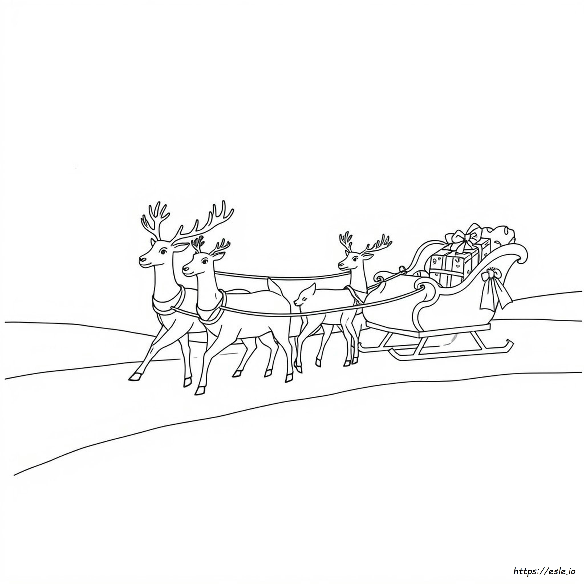 Christmas Sleigh Colouring Pages