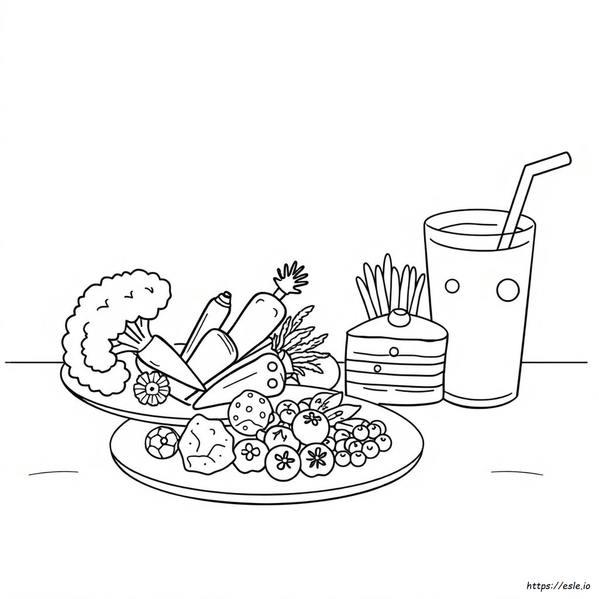 Comida Saludable Y No Saludable Para Colorear