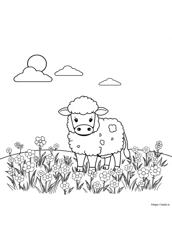 ふわふわ牛の塗り絵