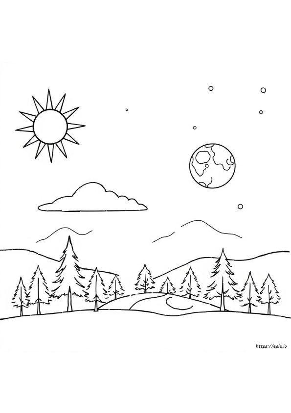 Deus Fez O Dia E A Noite Para Colorir