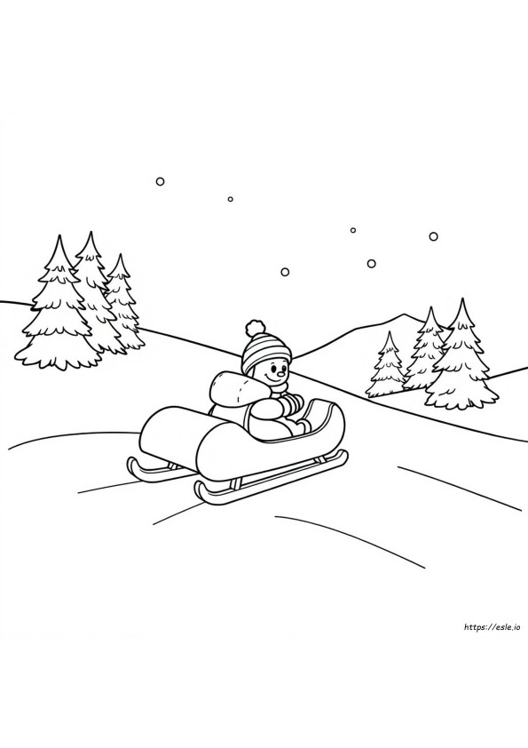 Toboggan Coloring Page