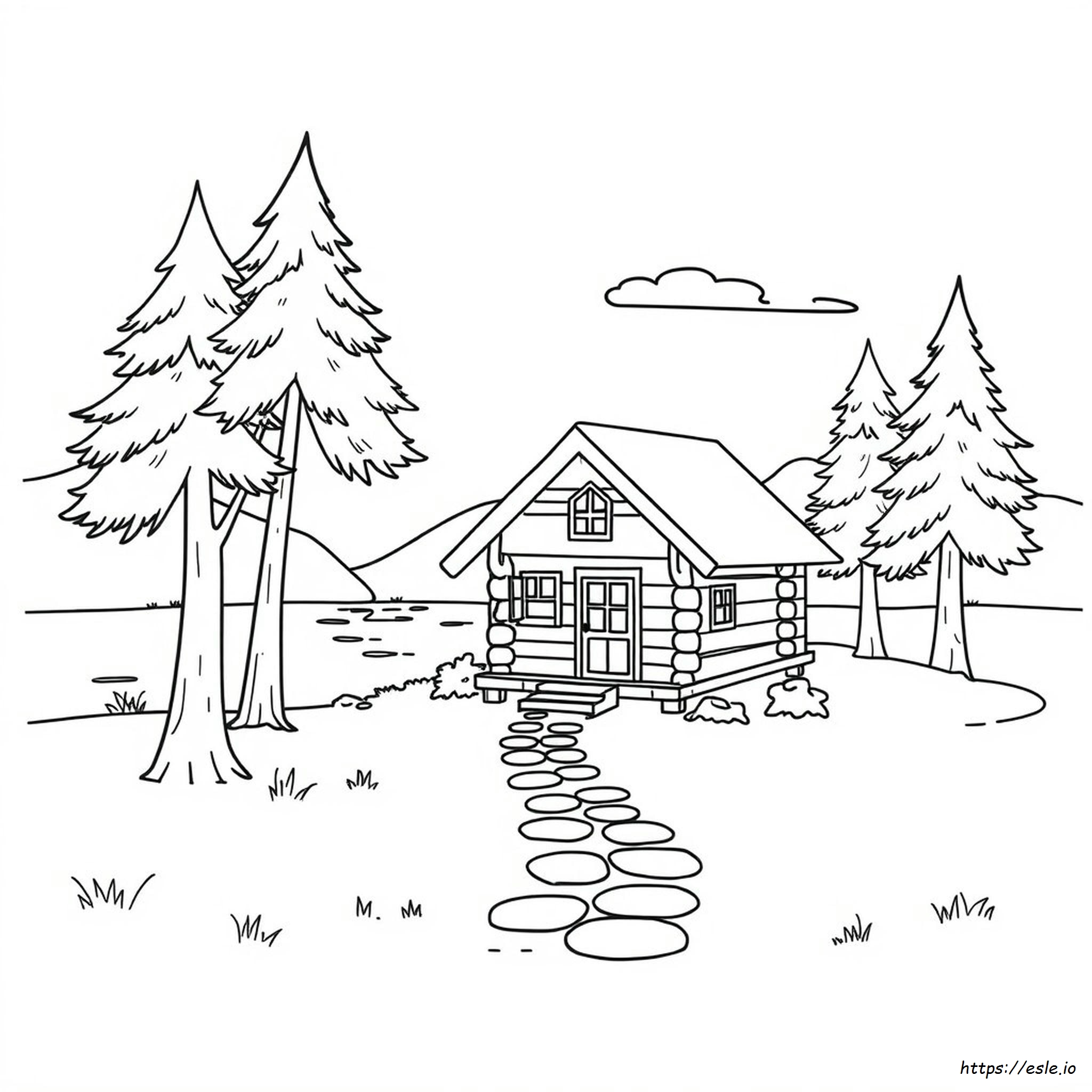 Cabin Colouring Pages