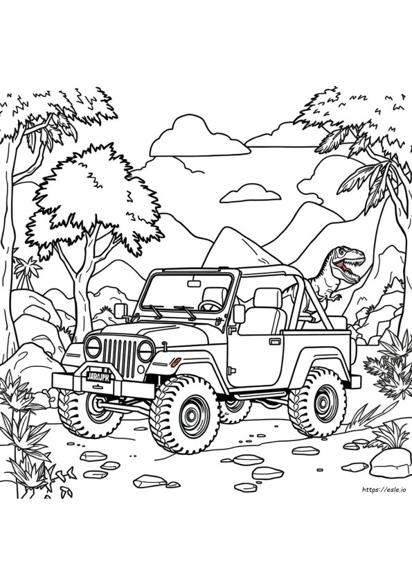 Jeep Do Jurassic Park Para Colorir