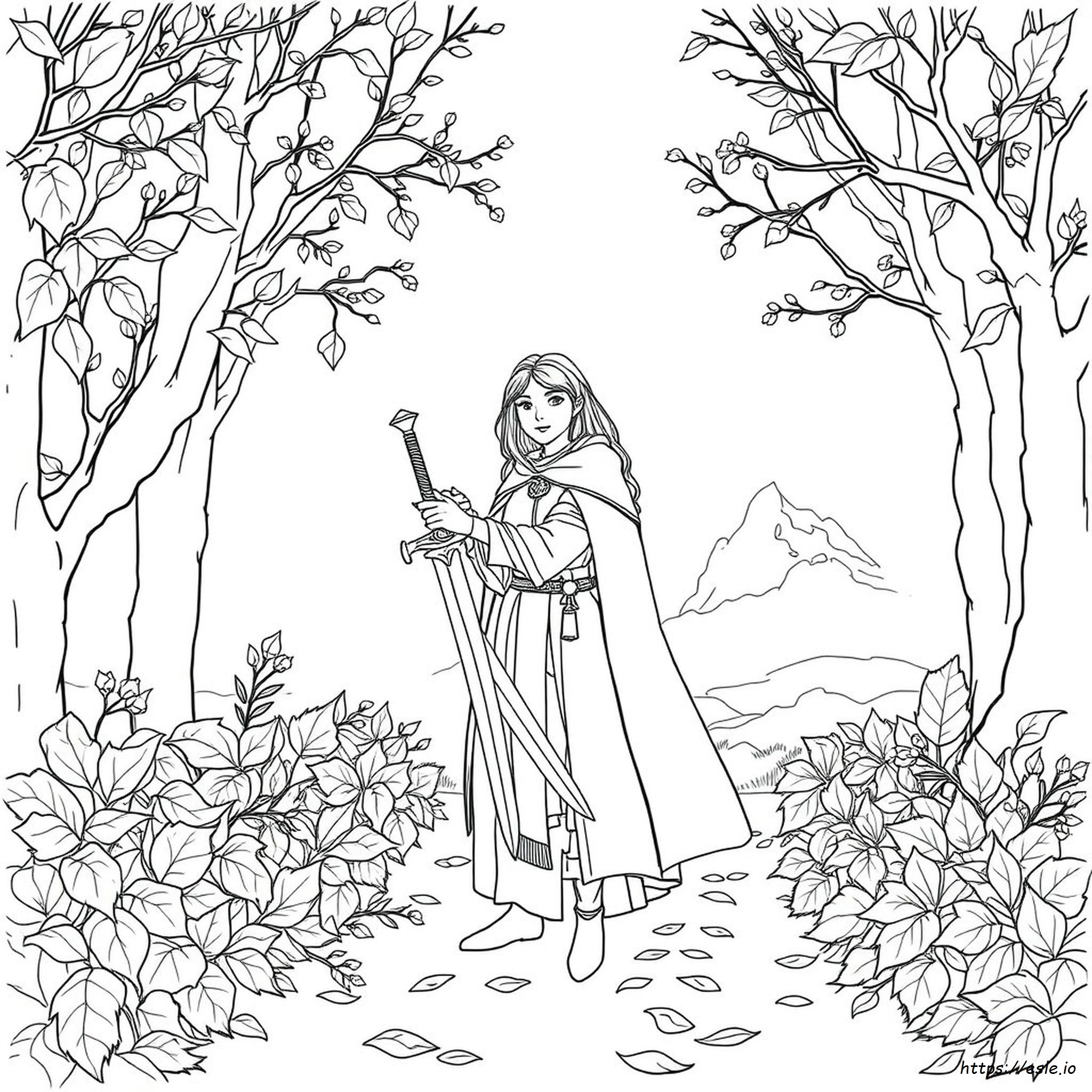Arwen Coloring Page