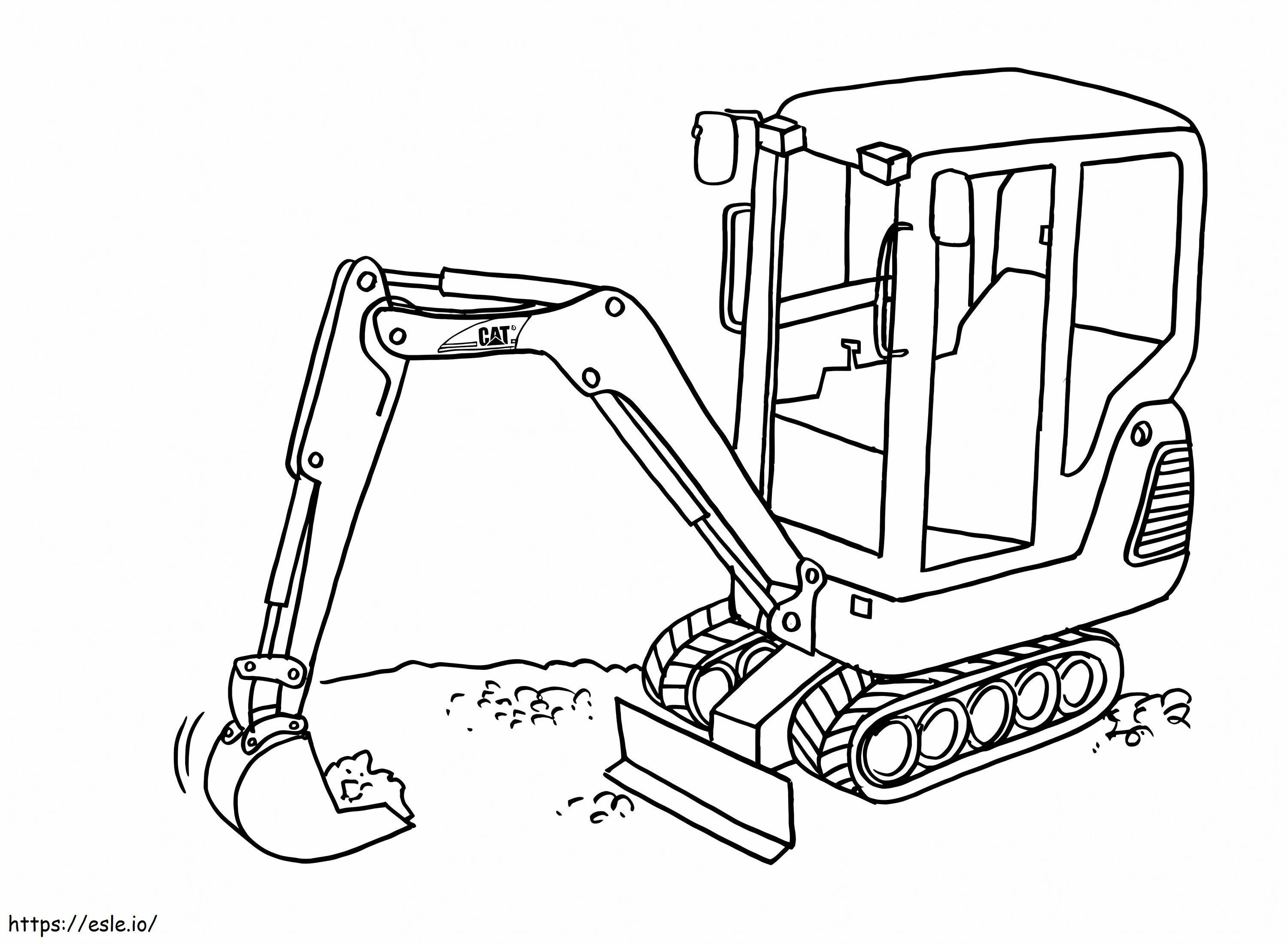 Mini Excavator Machine coloring page
