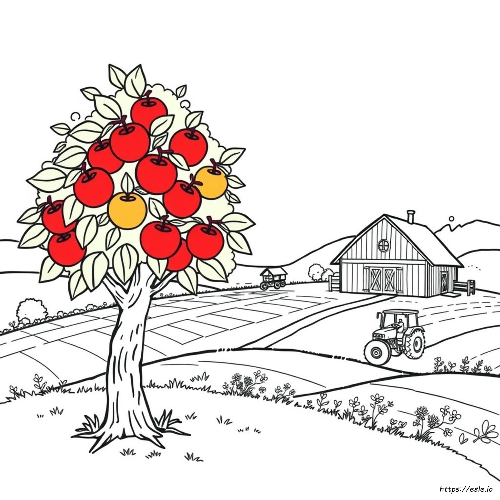 Apple Farm Coloring Page