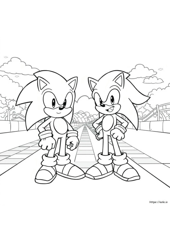 Classic Sonic Und Moderner Sonic Ausmalbilder
