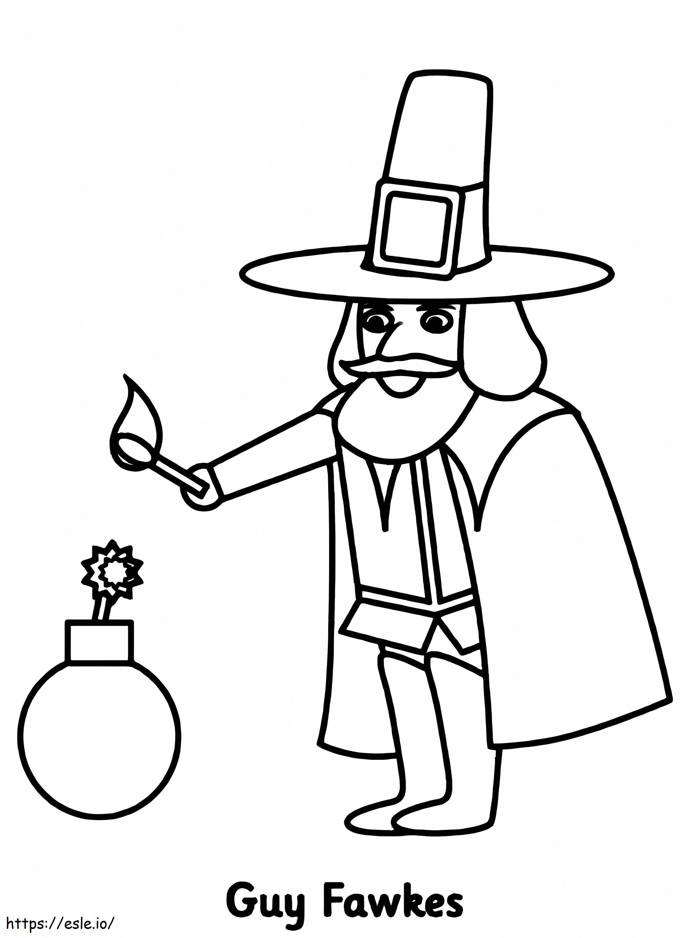 Guy Fawkes 5 coloring page