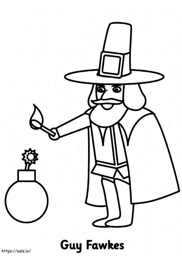 Guy Fawkes 5 coloring page