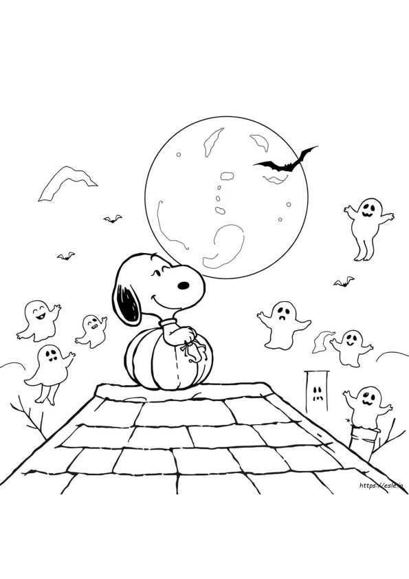 Snoopy Halloween Värityskuvat