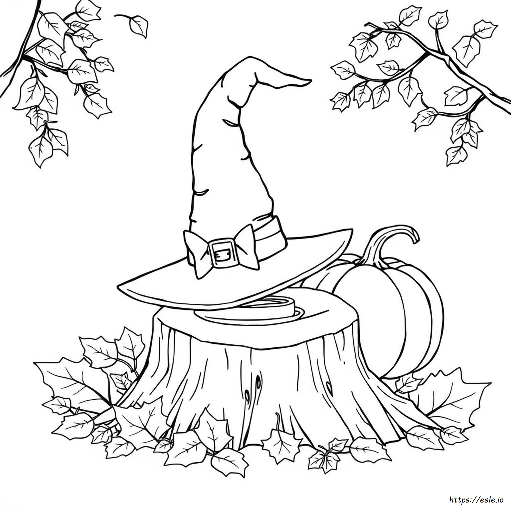 Witches Hat Colouring Page