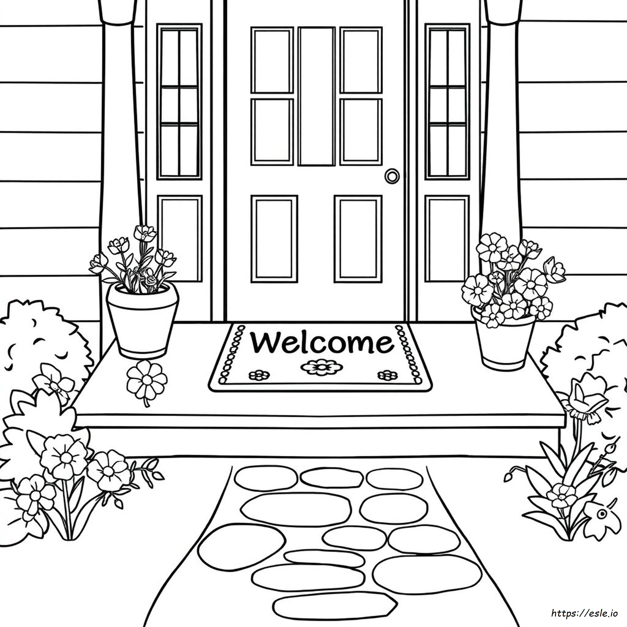 Welcome Mat Coloring Page
