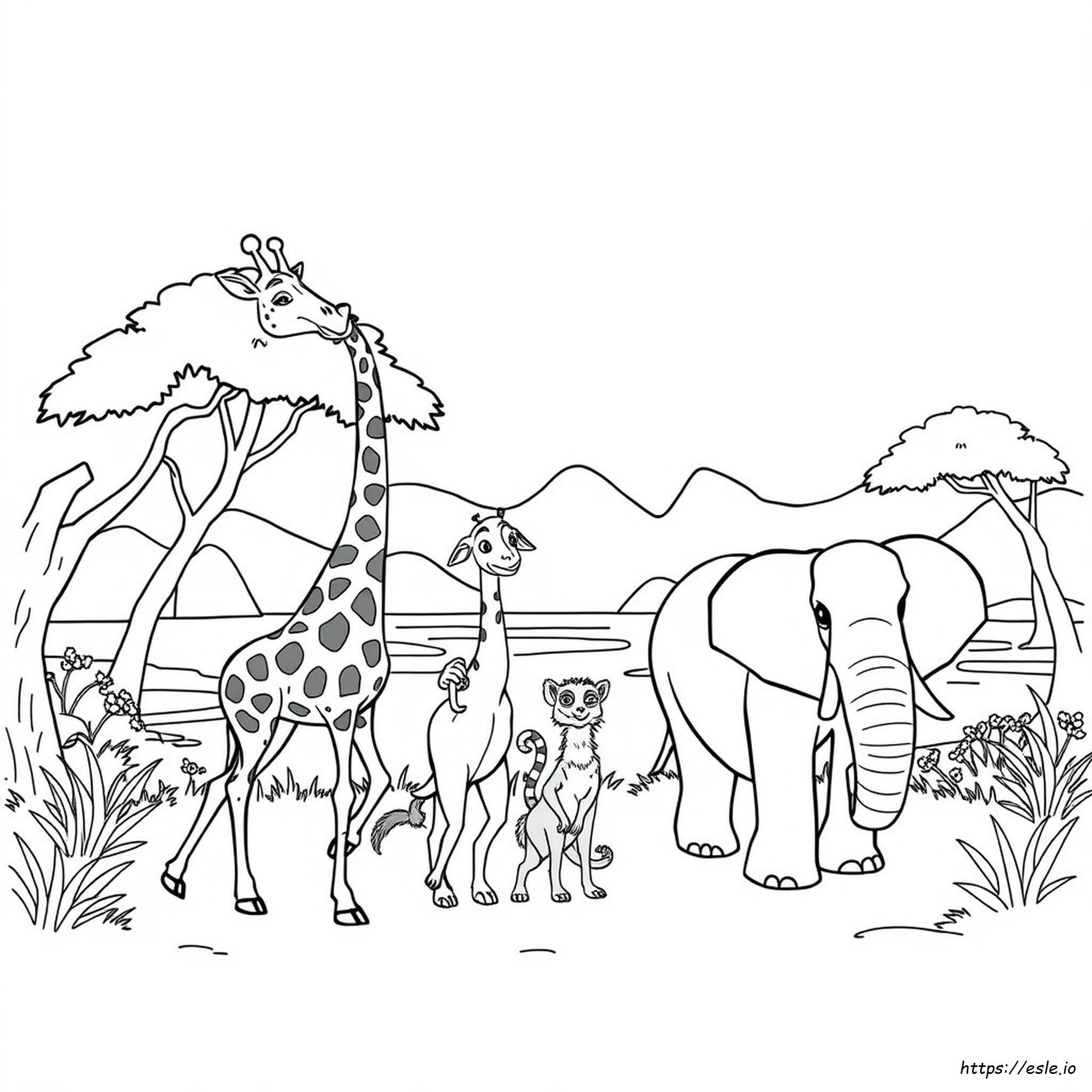Madagascar Animals Coloring Pages