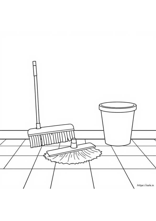 Clean Up Coloring Page