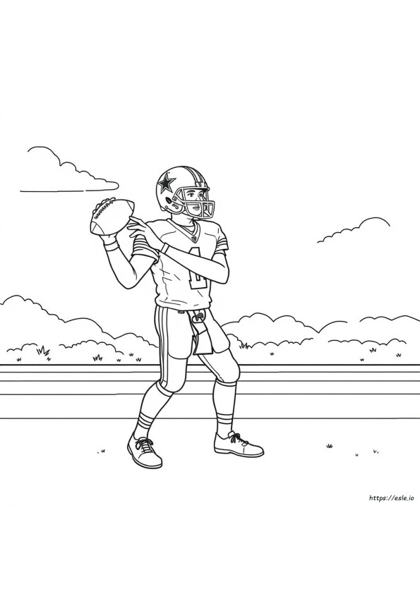 Dak Prescott Coloring Page