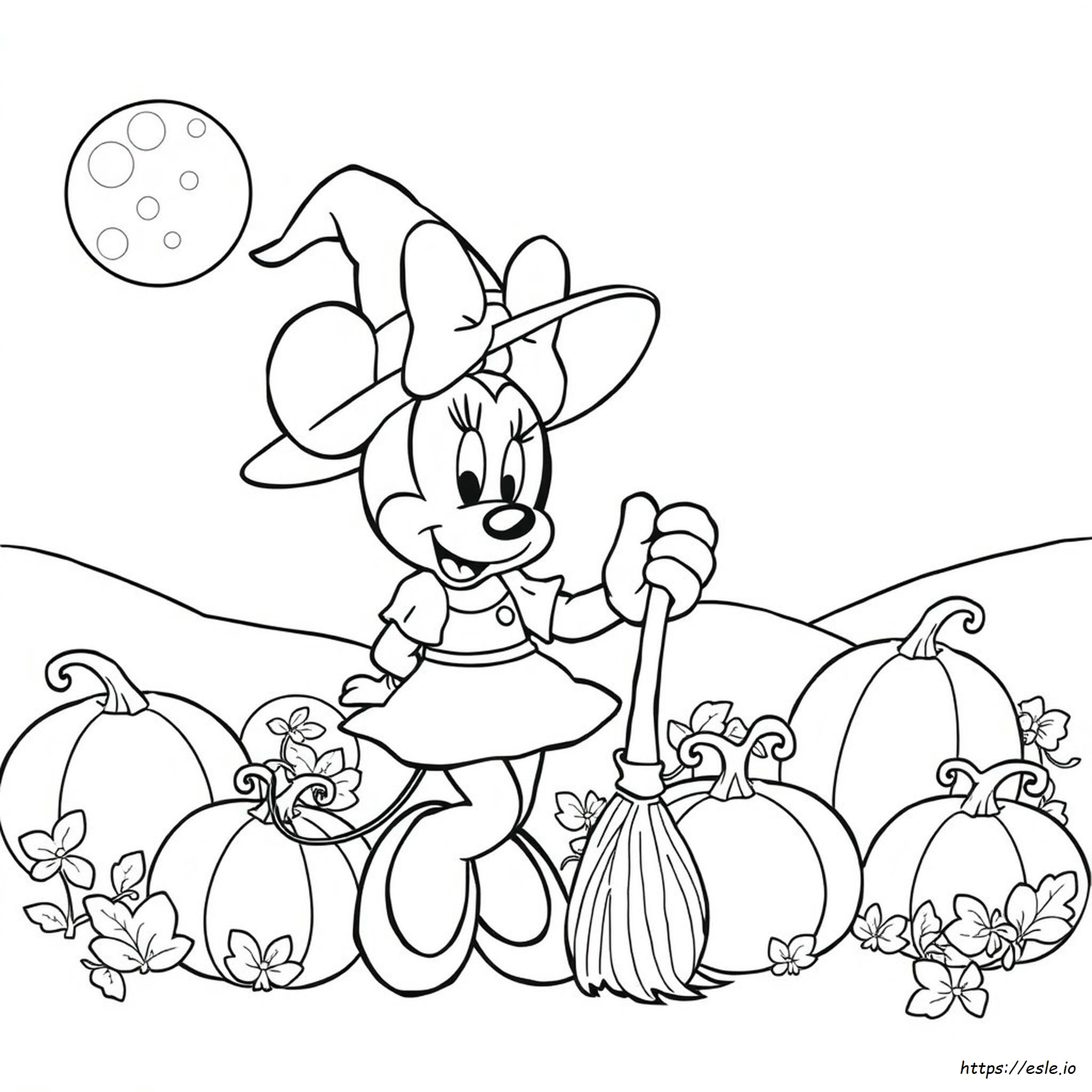 Minnie Halloween Coloring Pages