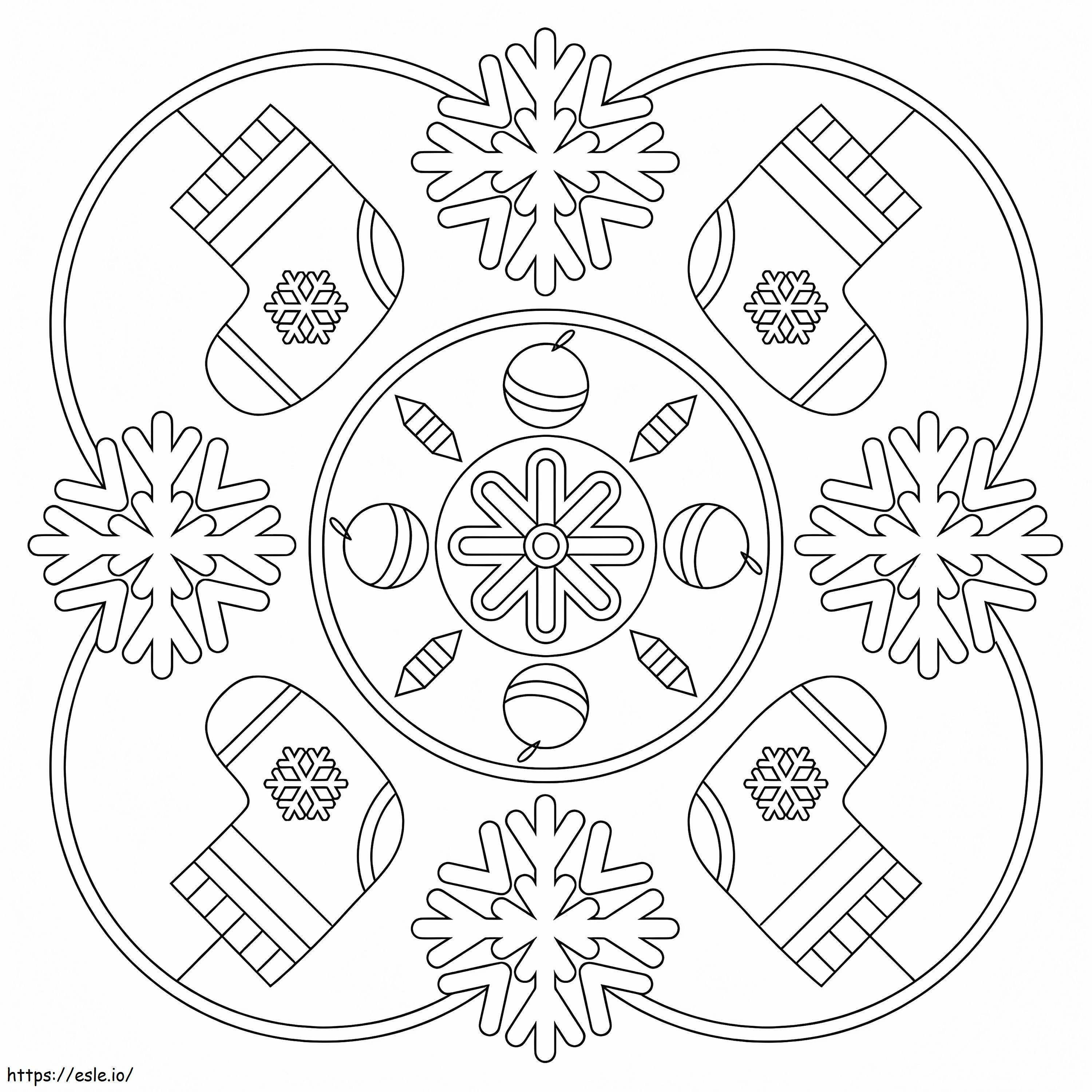 Coloriage Mandala de Noël 5 à imprimer dessin
