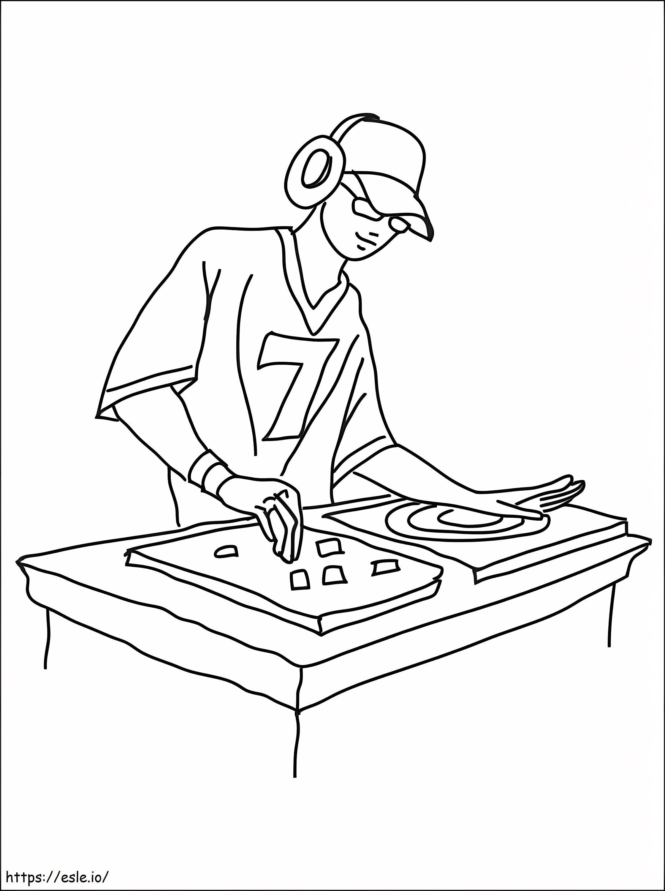 Junger DJ ausmalbilder