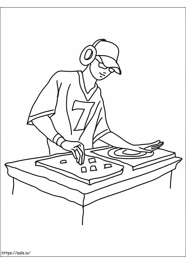 Junger DJ ausmalbilder